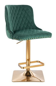 HR940KW Sötétzöld Modern Velúr Szék Arany lábbal