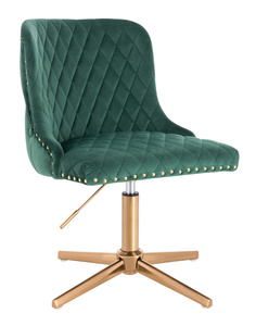 HR940CROSS Sötétzöld Modern Velúr Szék Arany lábbal