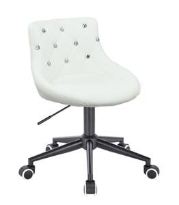 HC931K Fehér modern műbőr szék fekete lábbal