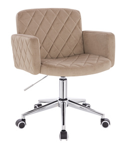 HR802K Latte Modern Velúr Szék Krómozott lábbal