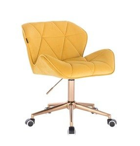 HR111K Sárga modern velúr szék arany lábbal
