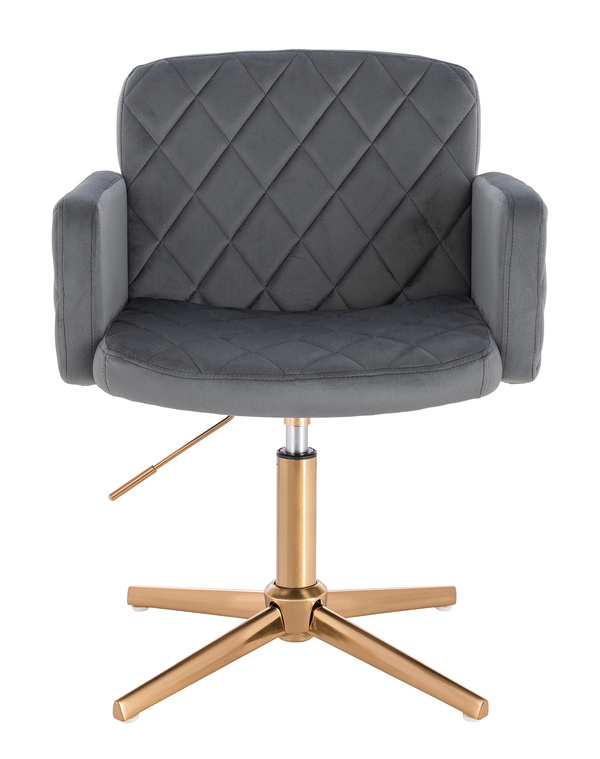 HR802CROSS Grafit Modern Velúr Szék Arany lábbal