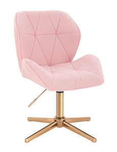 HR212CROSS Púderrózsaszín modern boucle szék arany lábbal