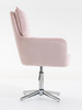 HR250CROSS Púder Rózsaszín modern velúr szék krómozott lábbal