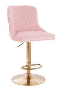 HR940W Púder Rózsaszín Modern Velúr Szék Arany lábbal