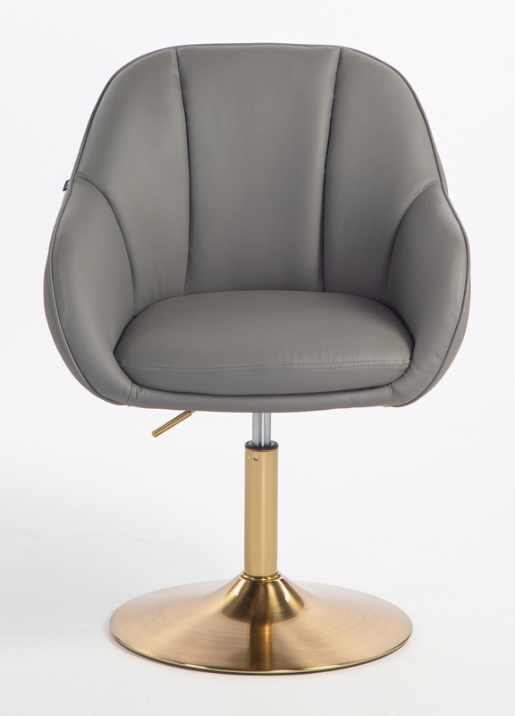 HR2055N Szürke Modern Műbőr Szék Aany lábbal