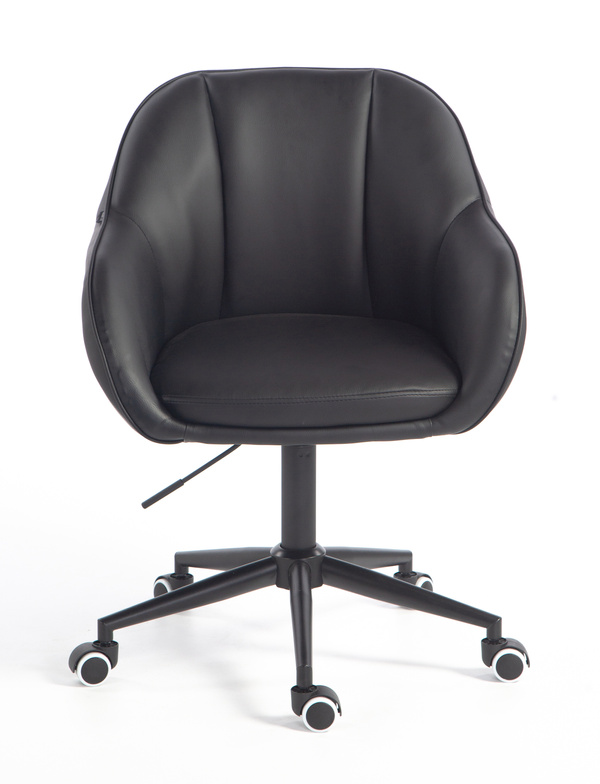 HR2055K Fekete Modern Műbőr Szék Fekete lábbal