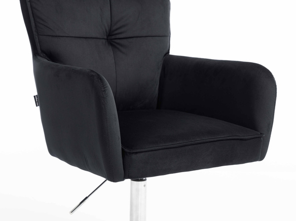 HR250CROSS Fekete modern velúr szék krómozott lábbal