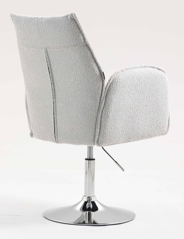 HR280N Szürke modern boucle szék krómozott lábbal