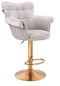 HR804CW Acél modern velúr szék arany lábbal