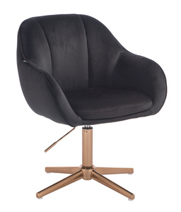 HR2055CROSS Fekete Modern Velúr Szék Arany lábbal