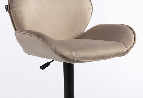 HR350W Latte modern velúr szék fekete lábbal