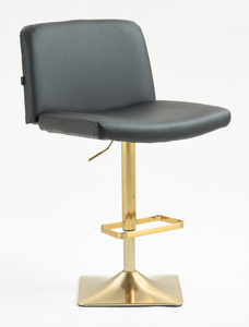 HR150KW Fekete Modern Műbőr Szék Arany lábbal