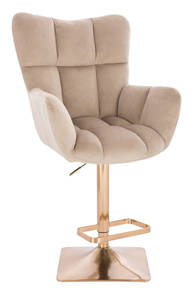 HR650KW Latte modern velúr szék arany lábbal