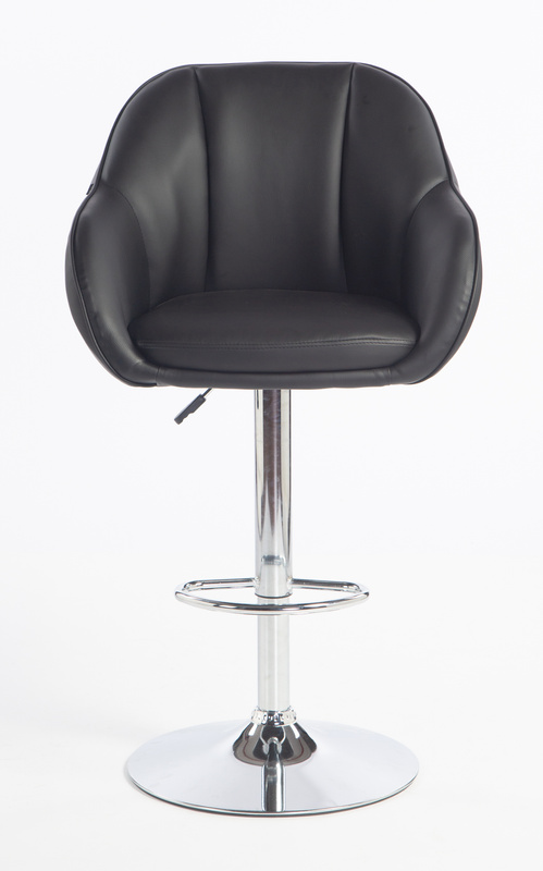 HR2055W Fekete Modern Műbőr Szék Krómozott lábbal