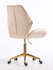 HR350K Krémszínű modern velúr szék arany lábbal