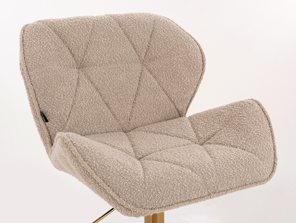 HR111KW Latte modern boucle szék arany lábbal