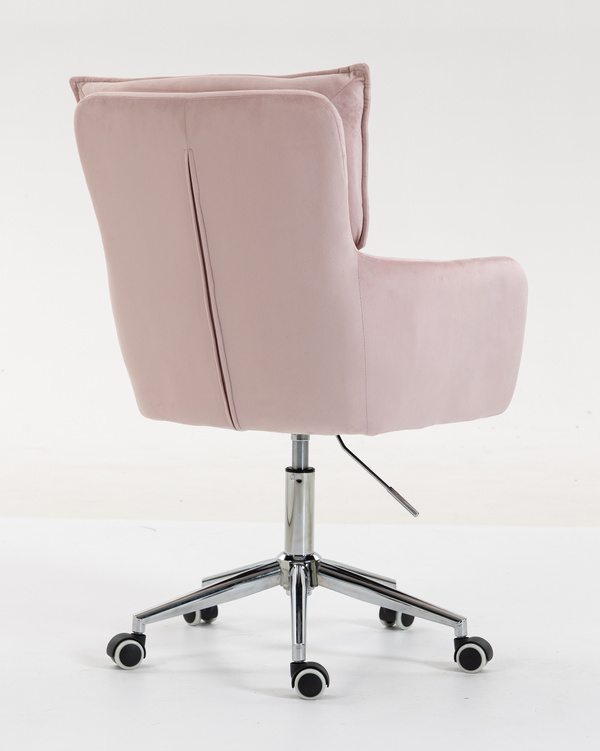 HR250K Púder Rózsaszín modern velúr szék krómozott lábbal