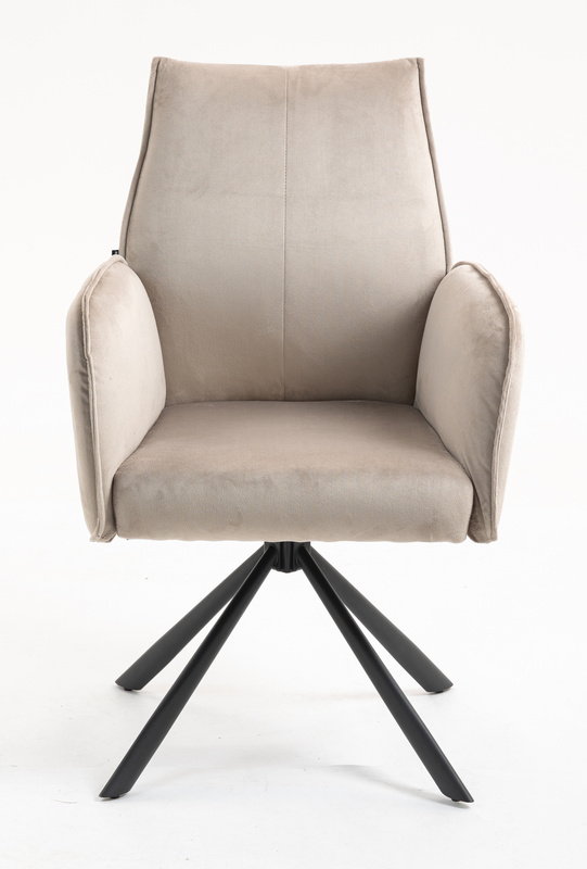 HR280 CSILLAGLÁB Latte Modern Velúr Szék Fekete lábbal