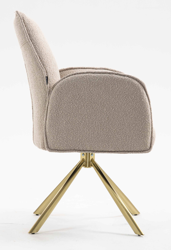 HR280 CSILLAGLÁB Latte modern boucle szék arany lábbal