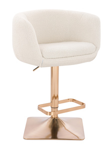 HR333KW Krémszínű modern boucle szék arany lábbal