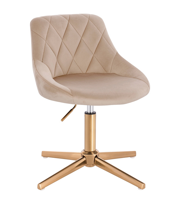 HR1054CROSS Latte modern velúr szék arany lábbal