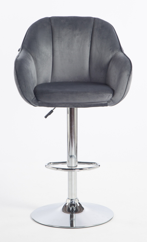 HR2055W Grafit Modern Velúr Szék Krómozott lábbal