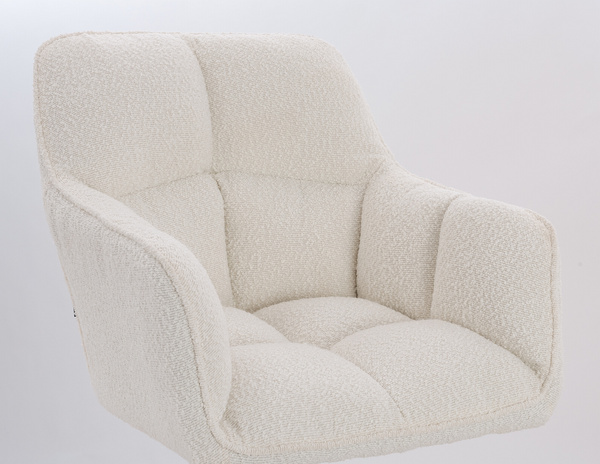 HR550CROSS Krémszínű modern boucle szék fekete lábbal