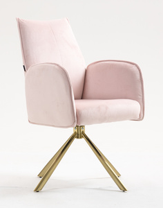 HR280 CSILLAGLÁB Puder Rózsaszín Modern Velúr Szék Arany lábbal