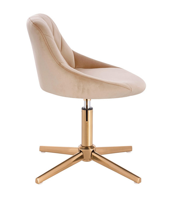 HR1054CROSS Latte modern velúr szék arany lábbal