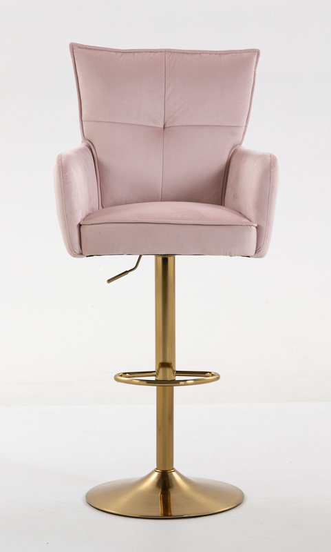 HR250W Púder Rózsaszín modern velúr szék arany lábbal