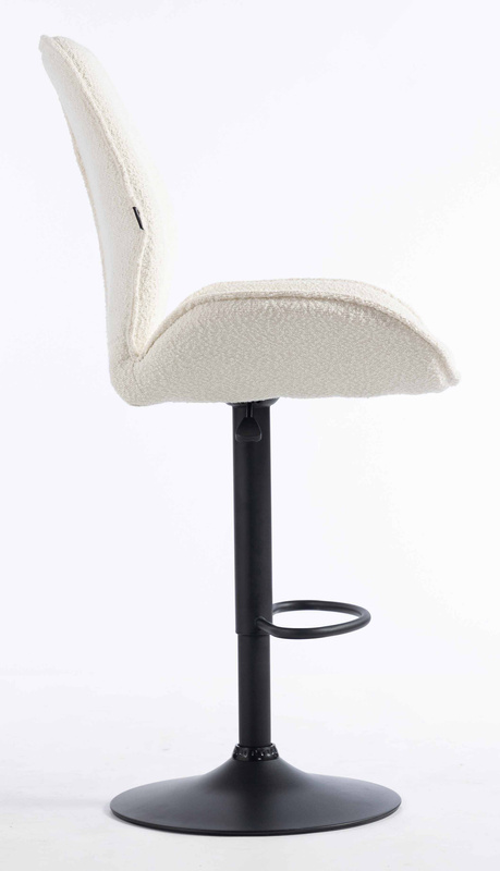 HR350W Krémszínű modern boucle szék fekete lábbal