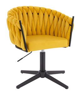 HR750CROSS Sárga Modern Velúr Szék Fekete lábbal