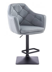 HC831KW Szürke modern műbőr szék fekete lábbal