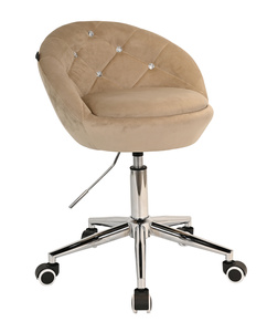 HR948K Latte Modern Velúr Szék Krómozott lábbal