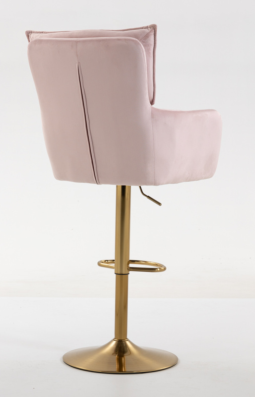 HR250W Púder Rózsaszín modern velúr szék arany lábbal