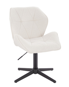 HR212CROSS Krémszínű modern boucle szék fekete lábbal