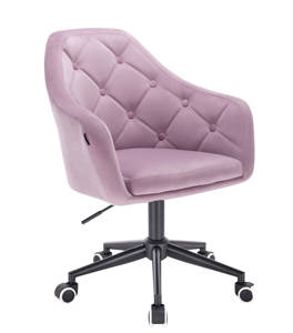 HR831CK Halványlila modern velúr szék fekete lábbal