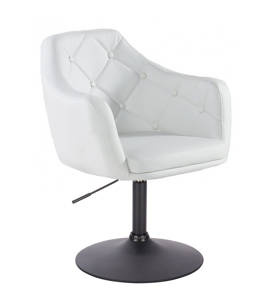 HR831N Fehér Modern Műbőr Szék Fekete lábbal