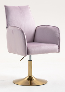 HR280N Halványlila Modern Velúr Szék Arany lábbal