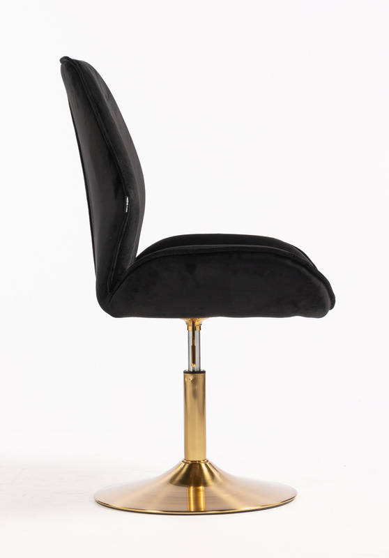 HR350N Fekete modern velúr szék arany lábbal