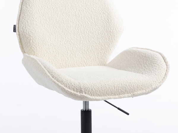HR350K Krémszínű modern boucle szék fekete lábbal
