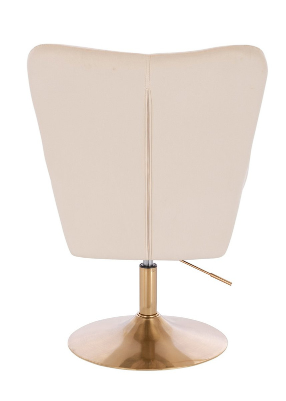 HR650N Krémszínű modern velúr szék arany lábbal