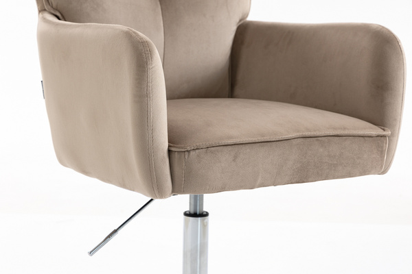 HR250CROSS Latte modern velúr szék krómozott lábbal