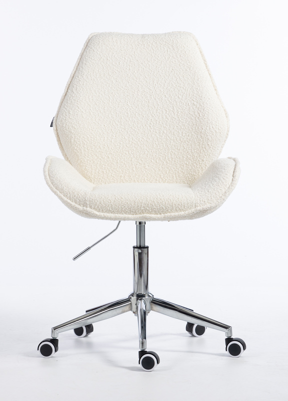HR350K Krémszínű modern boucle szék krómozott lábbal