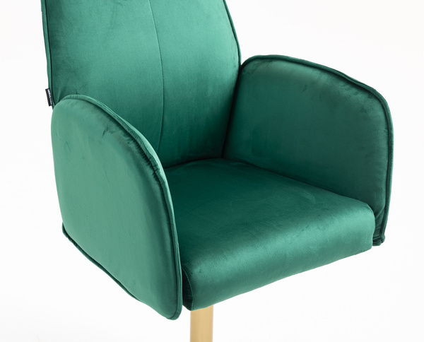 HR280N Sötétzöld Modern Velúr Szék Arany lábbal