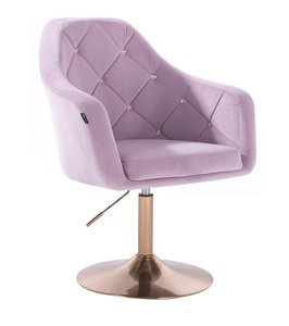 HR830 Halványlila Modern Velúr Szék Arany lábbal
