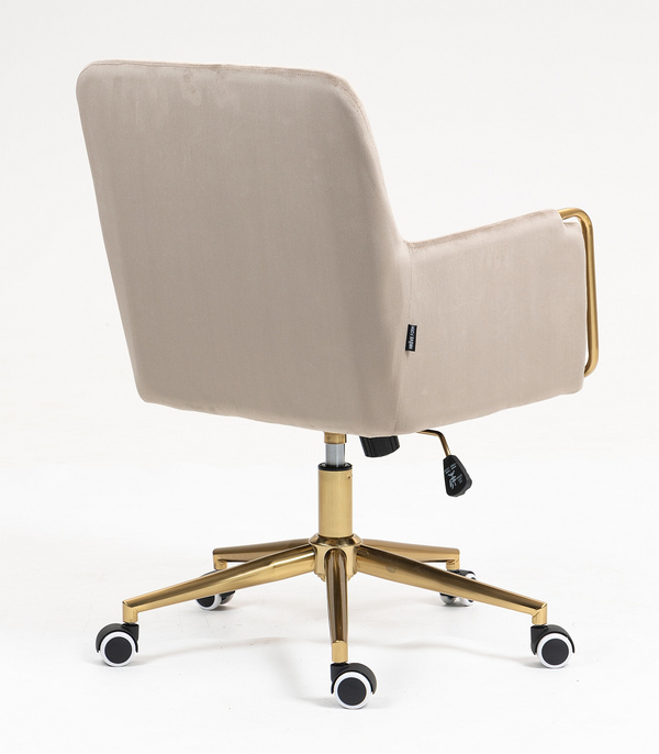 HR4318K Latte modern velúr szék arany lábbal