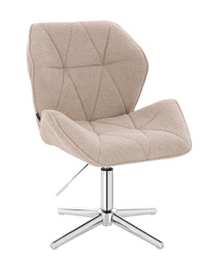 HR212CROSS Latte modern boucle szék krómozott lábbal