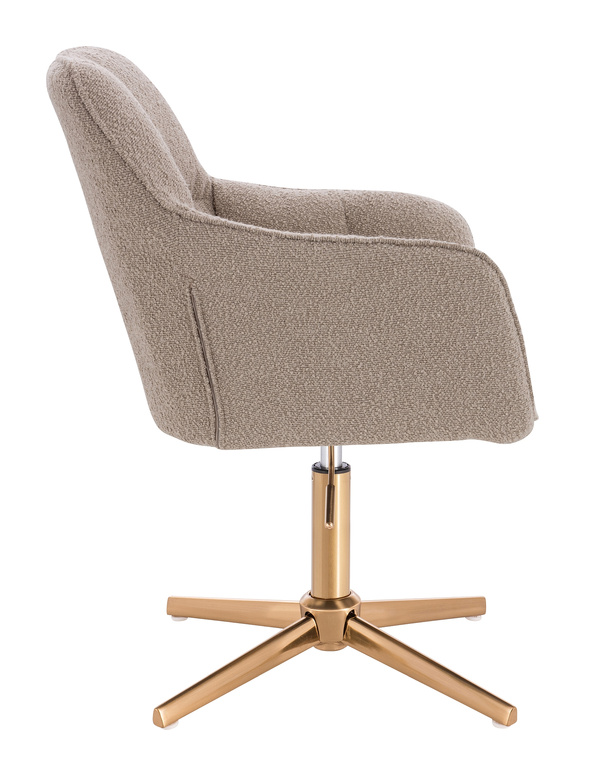 HR550CROSS Latte modern boucle  szék arany lábbal
